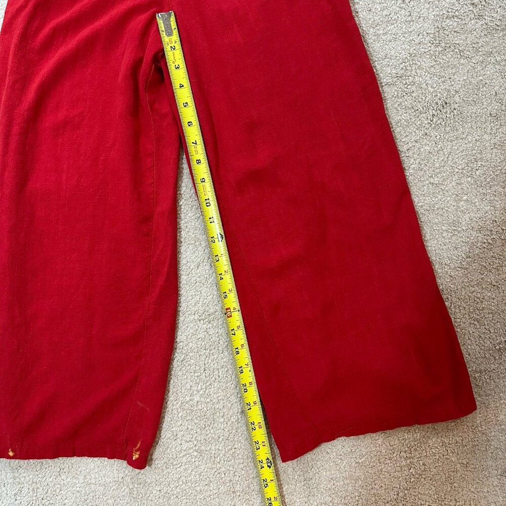Oak + Fort Jumpsuit Women’s Medium  Wide Leg Tie Back Mark On Ankle - Picture 11 of 16